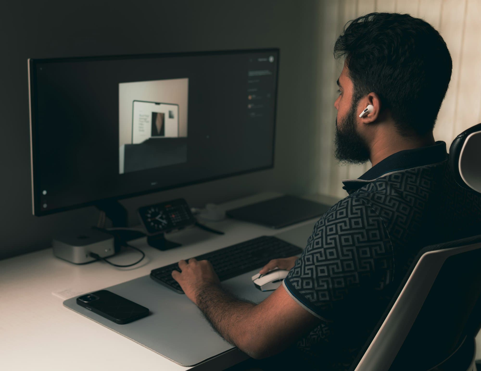 Engineer working at a computer